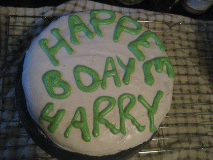 Harry's birthday cake from Hagrid