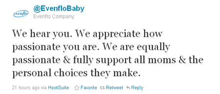 We hear you. We appreciate how passionate you are. We are equally passionate & fully support all moms & the personal choices they make.