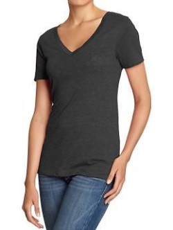 old-navy-v-neck-charcoal-tee
